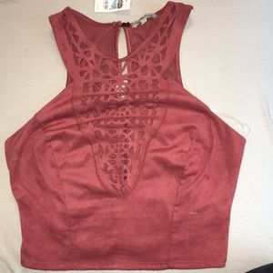 Rustic orange/brown tank crop top